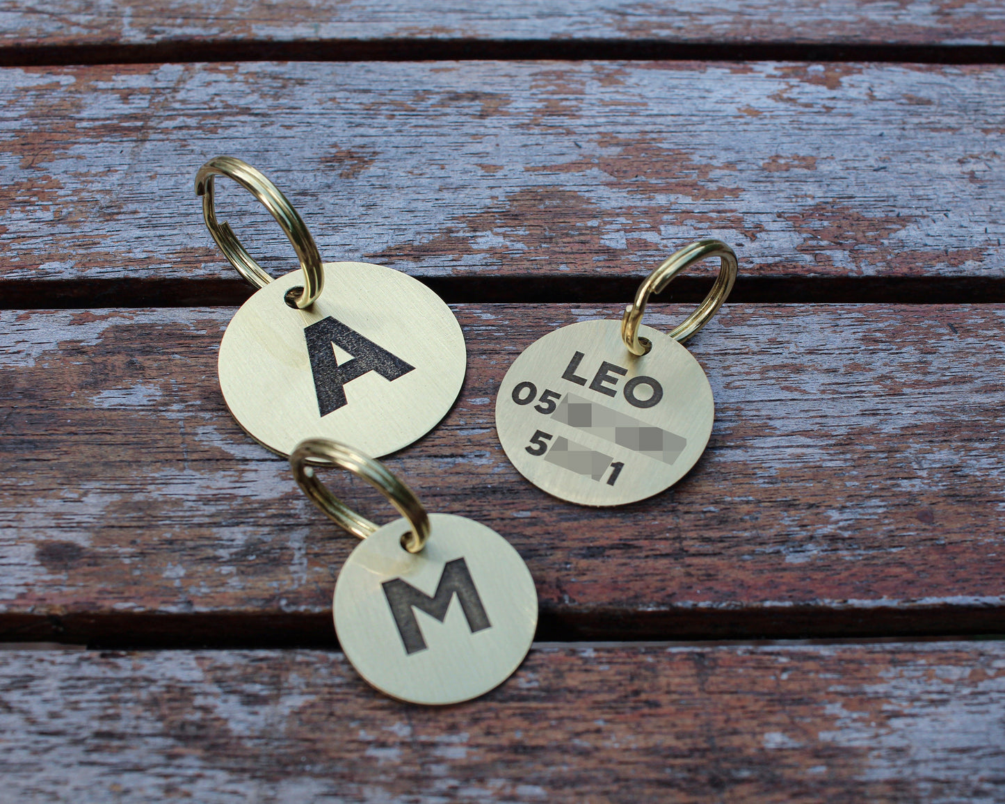 Brass Letter Pet ID Tag | Custom Engraved Initial Tag for Pets