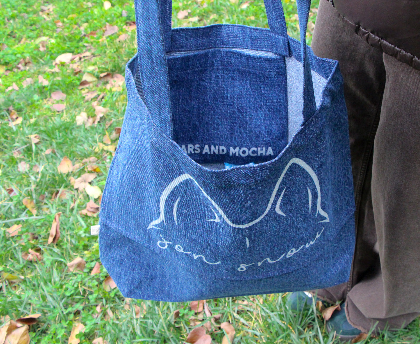 Interior view of the Custom Pet Tote Bag, demonstrating its spacious compartment for organizing pet necessities.