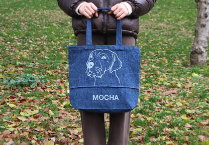 Add an outline drawing of your pet to the Custom Pet Tote Bag for a sleek and minimalist design.