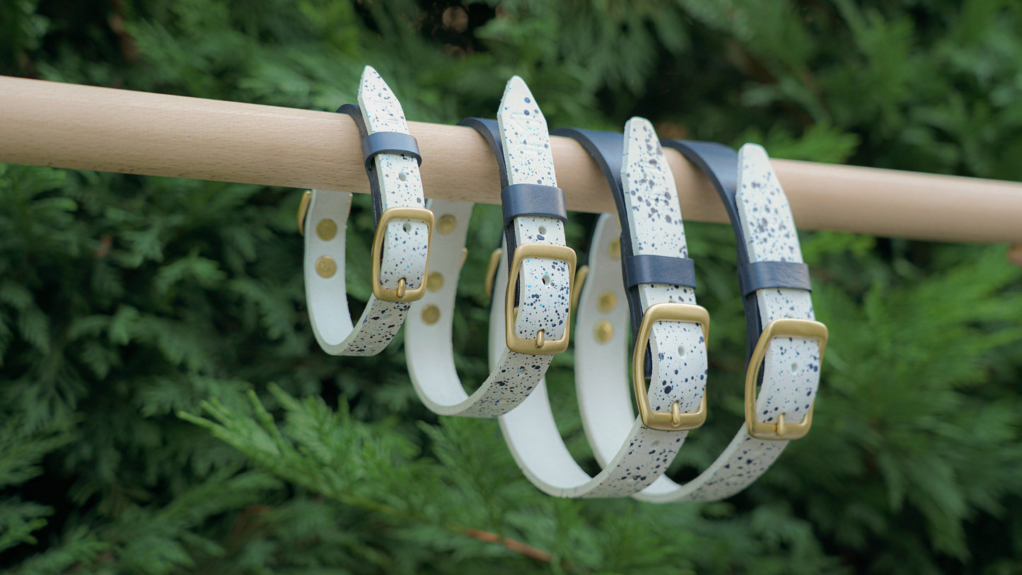 Leather dog collar in 4 sizes, ensuring a perfect fit for small to large dogs.